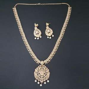 Pralhad American Diamond & Ruby Stone Juego de collares de latón FBP0028C Joyería fina Premium - Product Image 1