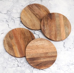 Decorative Natural Finished Round Shaped Wooden <b>Coasters</b> Set Elegant Handmade <b>Drink</b> <b>Coasters</b> for Home Office Tabletop Decor Use - Product Image 4