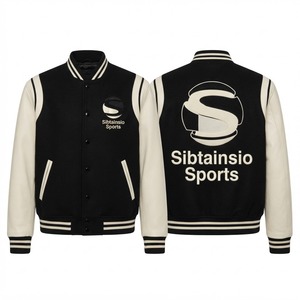 Chaqueta Bomber de Lana Azul Marino con Cuello de Piel Sintética, Logotipo Deportivo Bordado, Chaqueta Varsity con Cierre, Chaqueta Letterman Vintage Personalizada OEM - Product Image 6