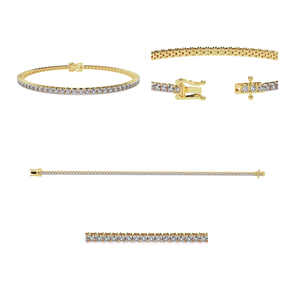 Bracelet tennis pour femme 3,25Ct VS Clarity Lab Grown EF Color Round Brilliant Cut Diamond 18K Gold Classic IGI Certified Wedding - Product Image 2