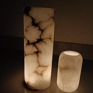 Portavelas de Alabastro Natural con Acabado de Lujo, Colección de Diseño de Primera Calidad, Estilo Real, Decoración para el Hogar - Product Image 5