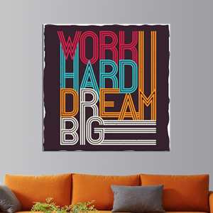 Toile imprimée : typographie rétro, décoration de bureau motivante, toile encollée - Product Image 1