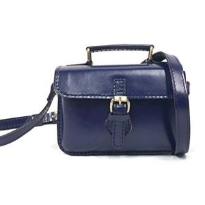 Bolso Azul Marino Hecho a Mano Estilo Único con Asa Superior y Correa Ajustable Pieza Llamativa Indonesia - Product Image 6
