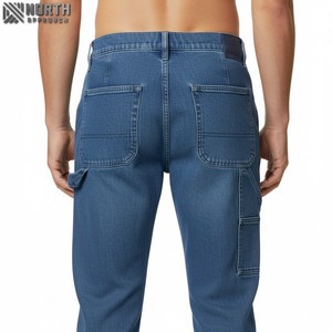 Pantalones vaqueros holgados lisos personalizados para Hombre, pantalones vaqueros de gran tamaño para Hombre, pantalones vaqueros Hip Hop, ropa de calle, pantalones acampanados holgados, pantalones vaqueros holgados para Hombre - Product Image 6