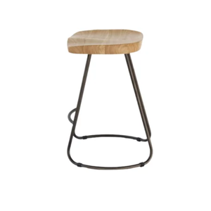 Modern Bar <b>Stool</b> with Solid Wood and High Metal Legs New Fashion Direct Use for <b>Dining</b> Hotels and Malls Wholesale Price - Product Image 1