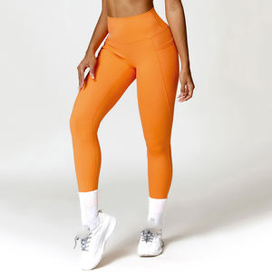 Leggings de yoga avec contrôle du ventre à la mode Leggings de fitness taille haute personnalisés avec poches pour femmes - Product Image 5