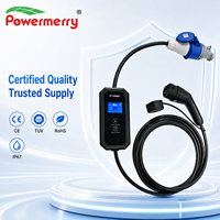 Chargeur EV portable 7kW 32A Mode 2 230Vac IP67 avec protection contre les fuites RCD, écran LCD et courant réglable pour la recharge à domicile