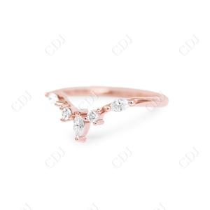 Unique Offre Spéciale Marquise Cut Moissanite Chevron V Ring 14K Gold Moissanite Anniversary Ring Diamond Jewelry Manufacturer in CDJ - Product Image 5