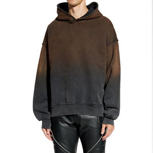 Sudadera con Capucha Corta Vintage Desgastada, Bordado Extra Grande, Lavado Ácido, para Hombre - Product Image 6