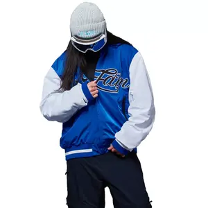 Oem Haute Qualité Écusson Broderie Femmes Collège Personnalisé Baseball Bomber Letterman Crop Cuir mode wear - Product Image 1