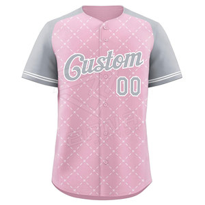 Camiseta de Béisbol Personalizada de Manga Corta Más Vendida, Nuevo Estilo, Diseño Liso, 100% Poliéster, Ropa Deportiva, Uniforme de Talla Grande, Transpirable - Product Image 3