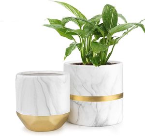 Private <b>labelling</b> Modern Marble Planter Suitable For Minimalist Homes Adding Natural Texture To Living Spaces - Product Image 1