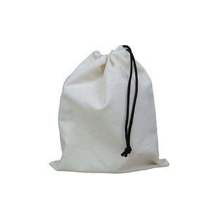 Bolsas con cordón de diseño elegante con logotipo personalizado, bolsas de regalo originales de algodón 100% al mejor precio para eventos de boda - Product Image 3