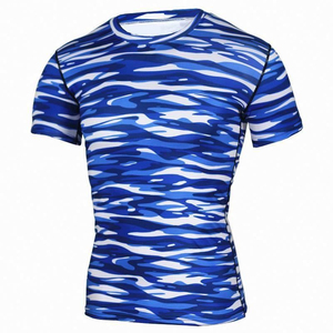 High Quality Custom Sublimation Compression T-<b>Shirts</b> for Men OEM <b>Boxing</b> Rash Guard MMA Top Adult Size - Product Image 1