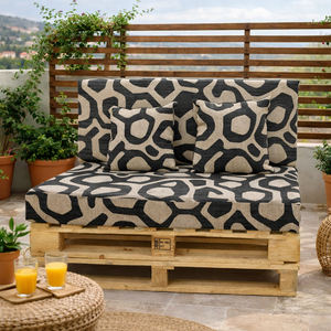 Ensemble de 4 coussins de palettes d'extérieur en tissu durable 120x80 + 120x50 cm pour canapé de jardin, 12 cm d'épaisseur, housse amovible, mobilier de patio - Product Image 1