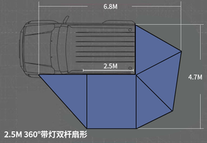 270 degrés côté voiture tente côté compte extérieur <span class=keywords><strong>Camping</strong></span> Suv voiture auvent côté tissu peut être assorti avec une variété de modèles de voiture - Product Image 5