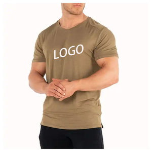Nueva llegada 2025 ropa personalizada peso pesado cuello redondo transpirable manga corta deportes camiseta hombres de gran tamaño ajuste estampado - Product Image 1