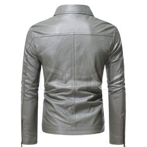 Recién llegado, chaqueta de cuero de invierno de talla grande para hombre, superventas, cuello levantado con lona a un precio razonable - Product Image 2