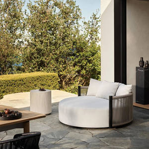 Luxury Outdoor <b>Daybed</b> Set Modern Patio Lounge Bed Waterproof Cushions Eco-Friendly UV-Resistant PE <b>Rattan</b> Aluminium Frame for - Product Image 1