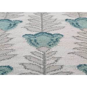 พรมขนสัตว์ทำมือ Orenda สีเทา-ดำ ลายดอกไม้ ทอแบบเรียบ รูปทรงสี่เหลี่ยมผืนผ้า สำหรับห้องโถง ห้องนอน ข้างเตียง รุ่น ADWL-13207 สำหรับบ้านวัยรุ่น - Product Image 3