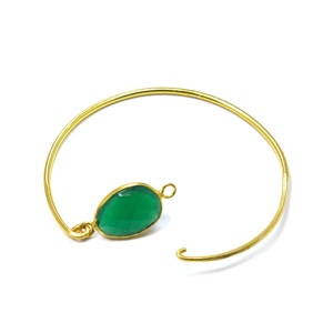 Green onyx Bangle Multi Gemstone Handmade Statement Bangle <b>Gold</b> Plated Handmade Fashion Jewelry Everyday Wear Jewelry - Product Image 3