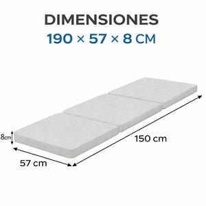 Sdraio prendisole resistente 190x60 cm con copertura rimovibile con cerniera e cinghie, imbottitura in schiuma, materiale in poliestere - Product Image 4
