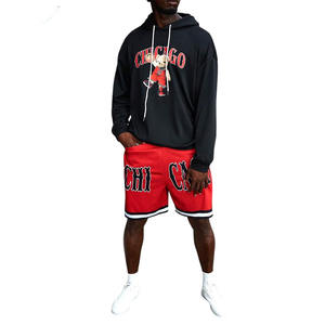 ชุดเซ็ตเสื้อฮู้ดดี้ดีไซน์ล่าสุดและกางเกงขาสั้นสำหรับผู้ชาย ชุดวอร์มผ้าฝ้ายระบายอากาศได้ดีสำหรับผู้ชาย - Product Image 5