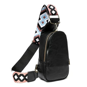 Bolso cruzado clásico con estampado para hombre y mujer, bandolera de piel vegana con correa para guitarra - Product Image 2