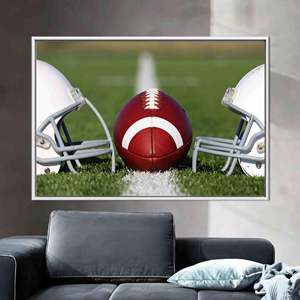 งานศิลปะบนผ้าใบพิมพ์ลายสวยงาม: ของตกแต่งผนังรูปอเมริกันฟุตบอล,1P:กรอบสีขาว - Product Image 1
