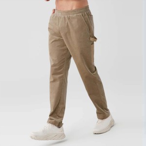 Pantalones Cargo de Pana para Hombre con Cintura Elástica y Múltiples Bolsillos, Pantalones Casuales de Corte Holgado para Uso Diario y al Aire Libre - Product Image 1