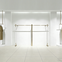 Porte-vêtements sur pied simple en tuyau industriel moderne, combinaison de présentoir mural pour magasin de vêtements
