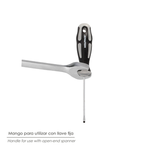 Cacciavite Piatto Stampato in Acciaio S2 con Impugnatura Bimateriale TPR Dimensioni 0,8 x O/ 4,0 x 150 mm. DIN5265 - Product Image 4