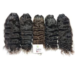 Extensiones de Cabello Humano Indio de Templo 100% Remy, Ondulado, Sin Procesamiento Químico, Sin Trenzado, Color Negro Natural - Product Image 5