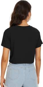 Hauts courts d'hiver pour femmes Blouse décontractée à manches courtes avec col rond T-shirt coupe ample en coton Polyester rayonne Spandex - Product Image 3