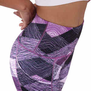 Pantalones cortos de motorista de Yoga de cintura alta con estampado personalizado para mujer, ropa deportiva de poliéster Spandex con Control de barriga para Fitness, correr, cintura media - Product Image 2