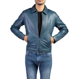 Chaqueta de bombardero de cuero bordada personalizada con impresión de logotipo para hombre y mujer, ropa de calle informal, proveedor de prendas de vestir exteriores OEM - Product Image 1