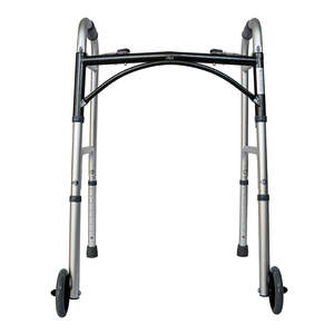 Premium <b>Folding</b> Aluminum <b>Walker</b> with Wheels Rehabilitation Therapy Supplies - Product Image 5