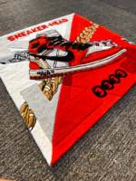 Tapis de basket en acrylique de haute qualité tufté à la main avec une chaussure de marque de designer célèbre Tapis personnalisé Espace de porte Salon au prix de gros