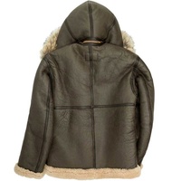 Blouson bombardier en cuir marron peau de mouton pour homme, nouveau Style Vintage en fausse fourrure, B-3
