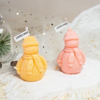 Bougie Bonhomme de Neige TOOWIN, Chapeau de Noël Bonhomme de Neige Cartoon Décorations de Noël, Bougies Parfumées de Fête
