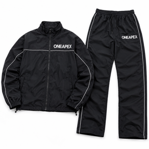 <b>Black</b> Tracksuit Set <b>Windbreaker</b> Jacket and Pants Matching Sportswear Two Piece Training Outfit Wholesale - Product Image 5
