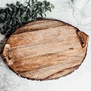 ถาดไม้ทรงรีพร้อมเปลือกไม้สำหรับตกแต่งของขวัญคริสต์มาสถาดไม้มะม่วงดีไซน์ทันสมัย - Product Image 2