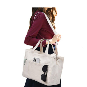 Women's Customized Ostrich Pattern Cotton Muslin Printed Reusable Canvas Tote Bag Portable Dual-Use Travel Shopping <b>Handbags</b> Two - Product Image 3