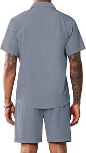 Ensembles de survêtements pour hommes Shorts Polos à fermeture éclair quart de tour Shorts de dessous Tenues de sport Ensembles décontractés d'été Ensembles courts confortables - Product Image 4