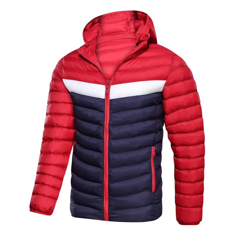 Top Quality Multi Colour Polyester Windproof Breathable Plain Dyed Winter Warm Hooded Collar Puffer Jackets For Men