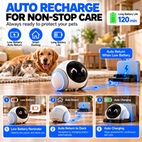 Caméra Robot Connectée Tuya Smart Wifi pour Animaux de Compagnie 1080P, WiFi Double Bande, Surveillance Intérieure Mobile, Suivi Laser, Audio Bidirectionnel, Avec Roues