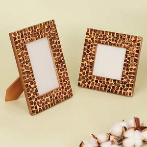 Nuevo diseño de resina de hierro Acacia madera y hueso incrustaciones marco de fotos para el hogar y el restaurante de India Ata International - Product Image 2