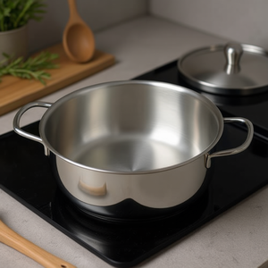 Cacerola Profunda DUNE de 22 cm de Acero Inoxidable en Cromo Pulido 305 de Metalsomma - Cacerola de Calidad Premium - Product Image 3