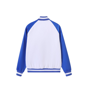 Veste bomber unisexe bleu et blanc, style universitaire, printemps, imperméable, coupe-vent, réversible, vêtements d'extérieur, broderie personnalisée, classique - Product Image 6