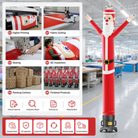Figure de Père Noël gonflable personnalisée avec souffleur et tube aérien, idéale pour les décorations de Noël en extérieur